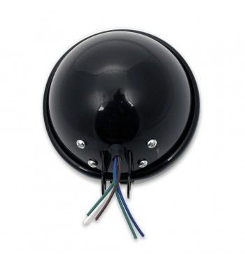 PHARES AVANT NOIR BRILLANT À LED HALO RING EU APPROUVÉ 155 MM BATES POUR MOTOCYCLETTE CAFE RACER