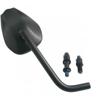 CUSTOM REPLACEMENT MIRROR EU APPROVED BLACK MATT CONVEX LENS MOTORCYCLE