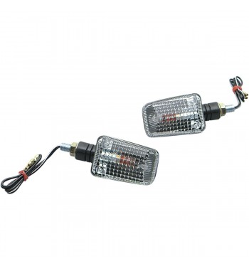 CLIGNOTANTS EU APPROUVÉ MINI-STALK CLAIR CARBON LOOK 27-8109 POUR MOTO VINTAGE CAFE RACER