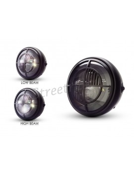 HEADLIGHT BLACK REBEL LED EU APPROVED 7.7" 190 MM CAFE RACER MOTORCYCLE