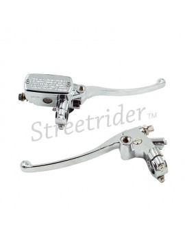 HEBEL ALUMINIUM BREMSE UND KUPPLUNG KIT DE LUXE CHROM LENKER 22 MM MOTORRAD CAFE RACER