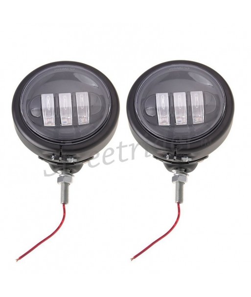 SCHEINWERFERN ZUSATZ SCHWARZ LED EU ZULASSUNG 120 MM FÜR CAFE RACER MOTORRAD