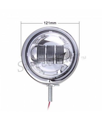 CHROME UNIVERSAL LED SPOTLIGHT EU APPROVED 120 MM FOR CAFE RACER MOTORCYCLE