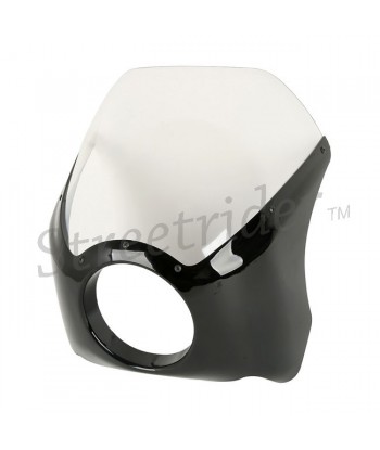 UNIVERSAL WINDSHIELD FAIRING BLACK STYLE 3 VINTAGE CLEAR CAFE RACER MOTORCYCLE