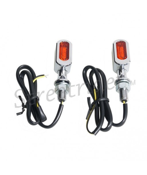 MINI FRECCE FASTLINE CROMATE A LED AMBRA OMOLOGATE MOTO CAFE RACER SCRAMBLER