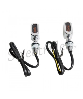 MINI BLINKER VERCHROMT FASTLINE LED GERÄUCHERT EU-ZULASSUNG CAFE RACER SCRAMBLER MOTORRAD