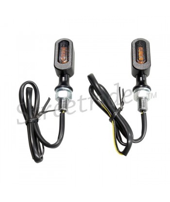 MINI BLACK TURN SIGNALS FASTLINE SMOKED LED EU APPROVED CAFE RACER SCRAMBLER MOTORCYCLE
