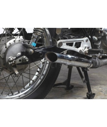 UNIVERSELLE VERCHROMT AUSPUFF SCHALLDÄMPFER KURZ SLASH CUT MOTORRAD