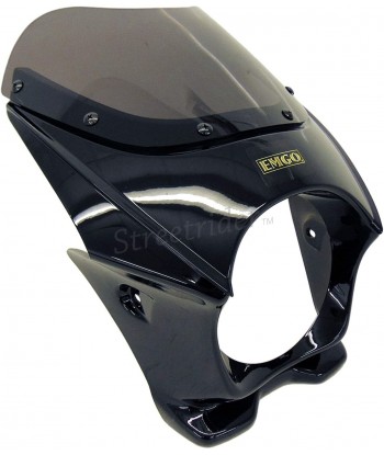 UNIVERSAL WINDSHIELD MINI FAIRING BLACK VINTAGE SMOKED CAFE RACER MOTORCYCLE