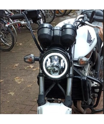 SCHEINWERFER VORDER SCHWARZ 7.7" 200 MM LED HALO RING EU GENEMIGHT MOTORRAD CAFE RACER