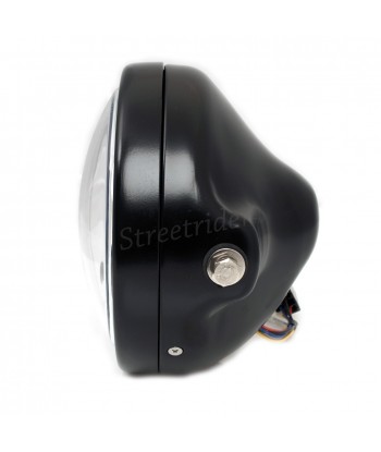 PHARES AVANT NOIR À LED 7.7" 200 MM HALO RING EU APPROUVÉ POUR MOTOCYCLETTE CAFE RACER