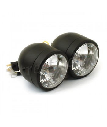 SCHEINWERFER DOPPEL SCHWARZEN 218 MM EU GENEMIGHT FÜR CAFE RACER MOTORRAD