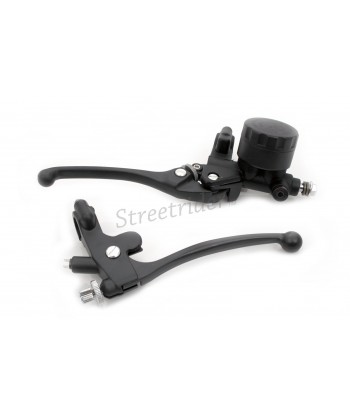 HEBEL ALUMINIUM BREMSE UND KUPPLUNG KIT RETRO SCHWARZ LENKER 22 MM MOTORRAD CAFE RACER