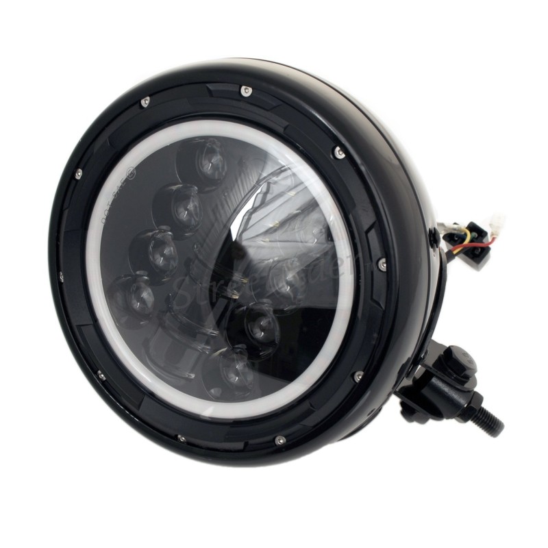 SCHEINWERFER 190 MM MULTI BEAMER HALO MIT 10 LED MOTORRAD CAFE RACER