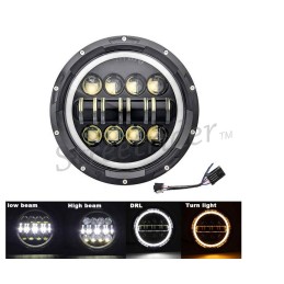 HEADLIGHT 190 MM MULTI PROJECTOR HALO 10 LED FOR CAFE RACER MOTORCYCLE