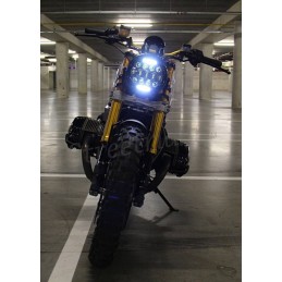 SCHEINWERFER 190 MM MULTI BEAMER MIT 15 LED MOTORRAD CAFE RACER