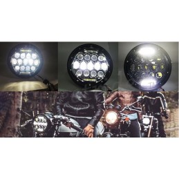 HEADLIGHT 190 MM MULTI PROJECTOR 15 LED FOR CAFE RACER MOTORCYCLE