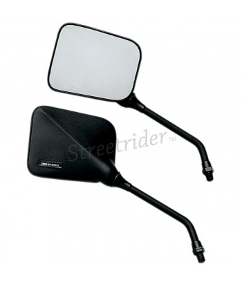 SPECCHIETTI TONDI IN NERO/CROMO CON ATTACCO AL MANUBRIO DA 7/8" - 22 MM.PER MOTO E SCOOTER 