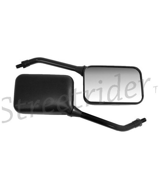 SPECCHIETTI TONDI IN NERO/CROMO CON ATTACCO AL MANUBRIO DA 7/8" - 22 MM.PER MOTO E SCOOTER 