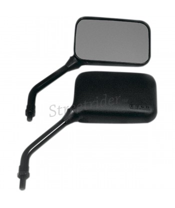 SPECCHIETTI TONDI IN NERO/CROMO CON ATTACCO AL MANUBRIO DA 7/8" - 22 MM.PER MOTO E SCOOTER 