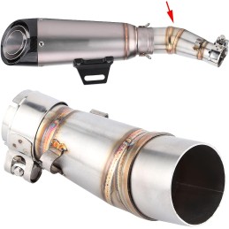 TUBO DI RACCORDO UNIVERSALE 38 - 51 MM PREMIUM COLLETTORE DI SCARICO INOX PER MOTO CAFE RACER