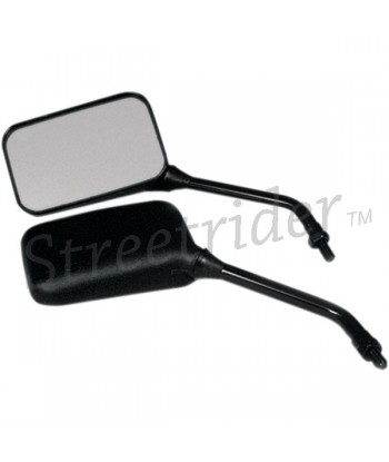 DELUXE UNIVERSAL REAR VIEW MIRRORS LONG STEM FOR MOTO GP BLACK