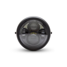 SCHEINWERFER SCHWARZE 6.5" 165 MM QUAD LED FÜR CAFE RACER MOTORRAD