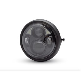 BLACK HEADLIGHT 6.5" 165 MM QUAD LED FOR CAFE RACER MOTORCYCLE
