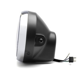 SCHEINWERFER SCHWARZE/CHROM 7.4" 188 MM LED FÜR CAFE RACER MOTORRAD