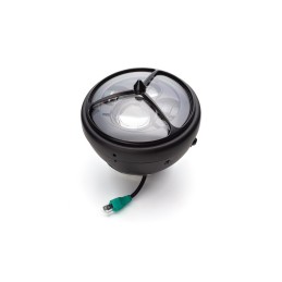 BLACK HEADLIGHT 7.6" 193 MM LED TRIS DESIGN FOR CAFE RACER MOTORCYCLE