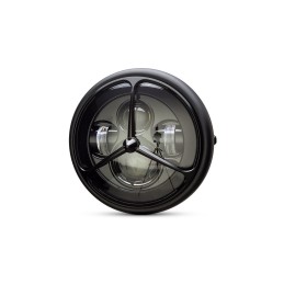 SCHEINWERFER SCHWARZE 7.6" 193 MM LED TRIS DESIGN FÜR CAFE RACER MOTORRAD