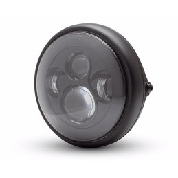 SCHEINWERFER SCHWARZE 7.6" 193 MM LED SLIM DESIGN FÜR CAFE RACER MOTORRAD