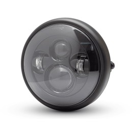 PHARE AVANT NOIR 7.6" 193 MM LED SLIM DESIGN POUR CAFE RACER MOTO
