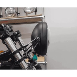 PHARE AVANT NOIR 7.6" 193 MM LED SLIM DESIGN POUR CAFE RACER MOTO