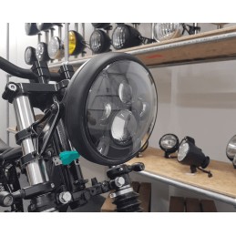 SCHEINWERFER SCHWARZE 7.6" 193 MM LED SLIM DESIGN EU ZUGELASSEN CAFE RACER MOTORRAD