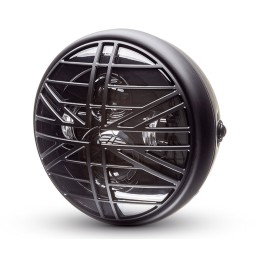 PHARE AVANT NOIR 7.6" 193 MM LED SPIDER PRISON POUR CAFE RACER MOTO