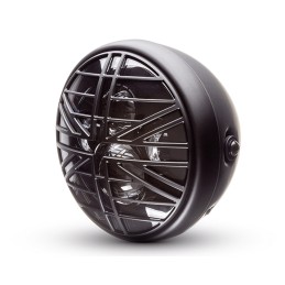 PHARE AVANT NOIR 7.6" 193 MM LED SPIDER PRISON POUR CAFE RACER MOTO