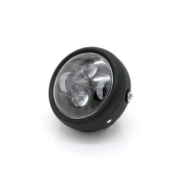 SCHEINWERFER SCHWARZE 6.7" 170 MM 4 LED FÜR CAFE RACER MOTORRAD
