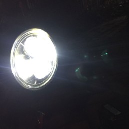 BLACK HEADLIGHT 6.7" 170 MM 4 LED FOR CAFE RACER MOTORCYCLE