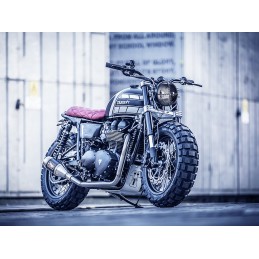 PHARE AVANT NOIR 7.6" 193 MM LED M DESIGN POUR CAFE RACER MOTO