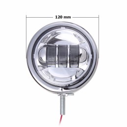 CHROME UNIVERSAL LED SPOTLIGHTS EU APPROVED 120 MM FOR CAFE RACER MOTORCYCLE