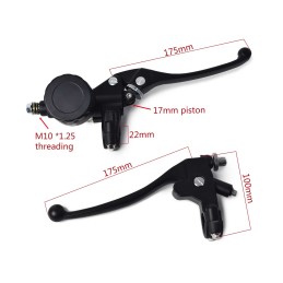 CONTROLS LEVERS IN ALUMINUM BRAKE AND CLUTCH KIT BLACK DELUXE FOR 22MM HANDLEBAR MOTO CAFE RACER