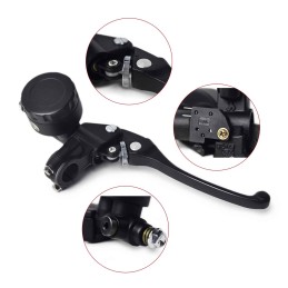 CONTROLS LEVERS IN ALUMINUM BRAKE AND CLUTCH KIT BLACK DELUXE FOR 22MM HANDLEBAR MOTO CAFE RACER