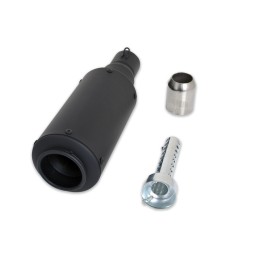 UNIVERSAL SCHALLDÄMPFER AUSPUFF HYPERMOTARD KURZ SCHWARZ FÜR CAFE RACER MOTORRAD