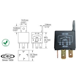 RELAYS 12-14 V 30 AH PER FARI CLACSON SIRENE AD ALTO ASSORBIMENTO MOTO