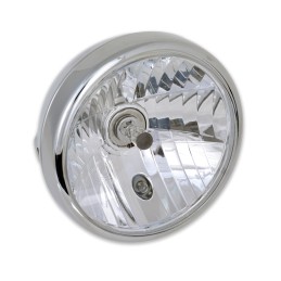 PHARE CHROME 7.5" 190 MM ROND STYLE BULLET CLAIR CAFE RACER MOTO