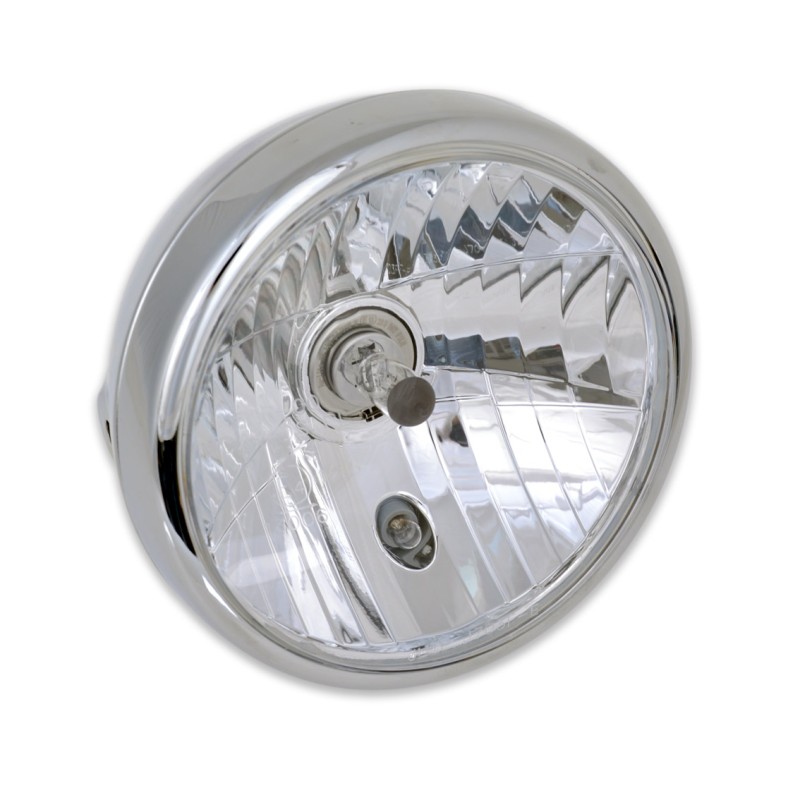 PHARE CHROME 7.5" 190 MM ROND STYLE BULLET CLAIR CAFE RACER MOTO