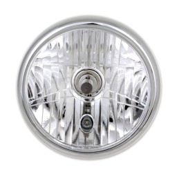 PHARE CHROME 7.5" 190 MM ROND STYLE BULLET CLAIR CAFE RACER MOTO