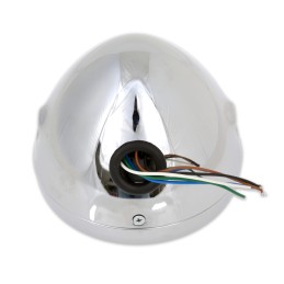 HEADLIGHT CHROME 7.5" 190 MM ROUND STYLE BULLET CLEAR CAFE RACER MOTORCYCLE