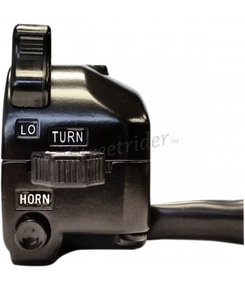BLOCCO COMANDI VINTAGE NERO SINISTRO FRECCE/CLACSON/HI-LO PER MANUBRIO DA 22 MM. MOTO